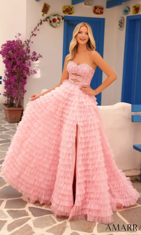 Light Pink Prom Ball Gown: Amarra 88230 sold by PromGirl