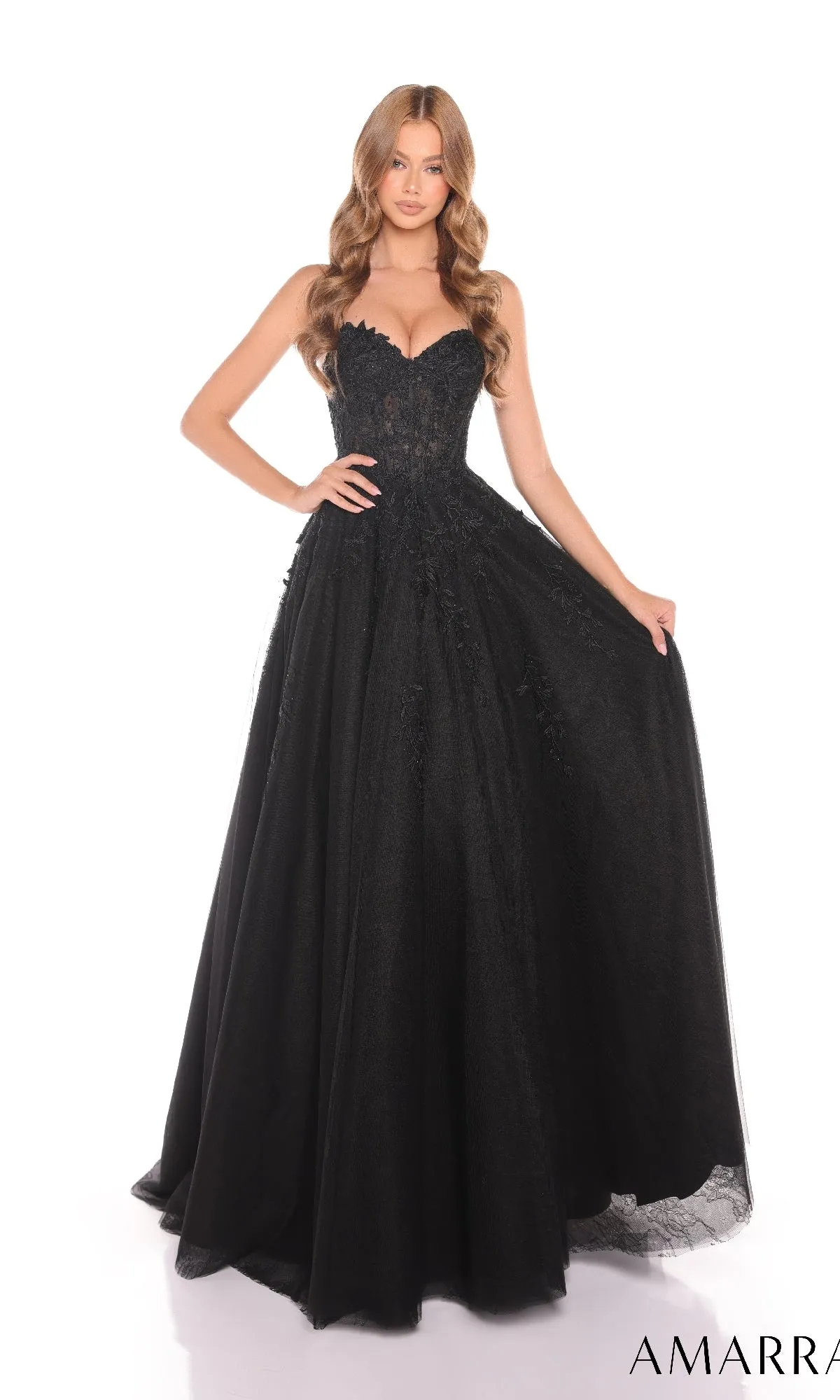 Lace Prom Ball Gown: Amarra 88413 sold by PromGirl product image thumbnail 4