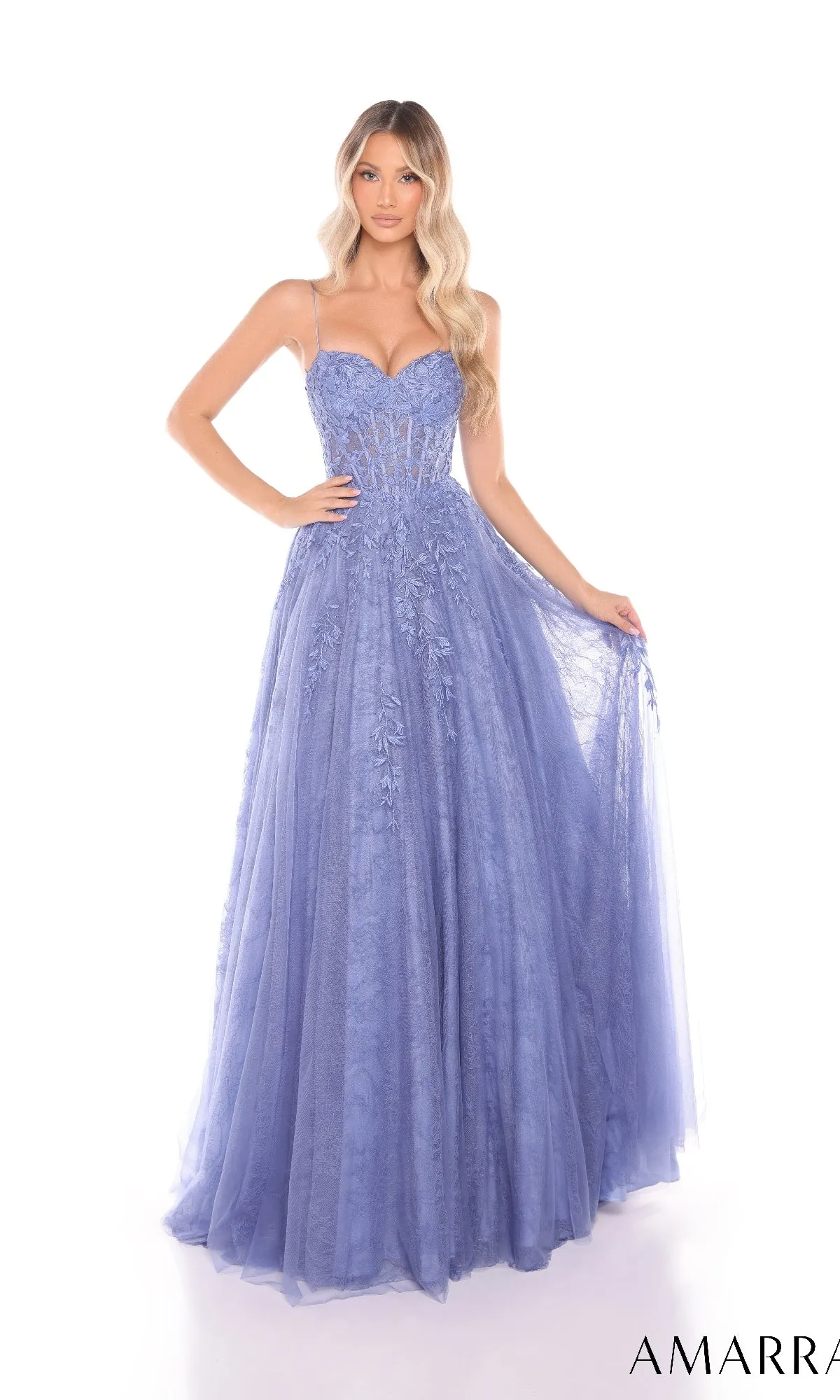 Lace Prom Ball Gown: Amarra 88413 sold by PromGirl product image thumbnail 3