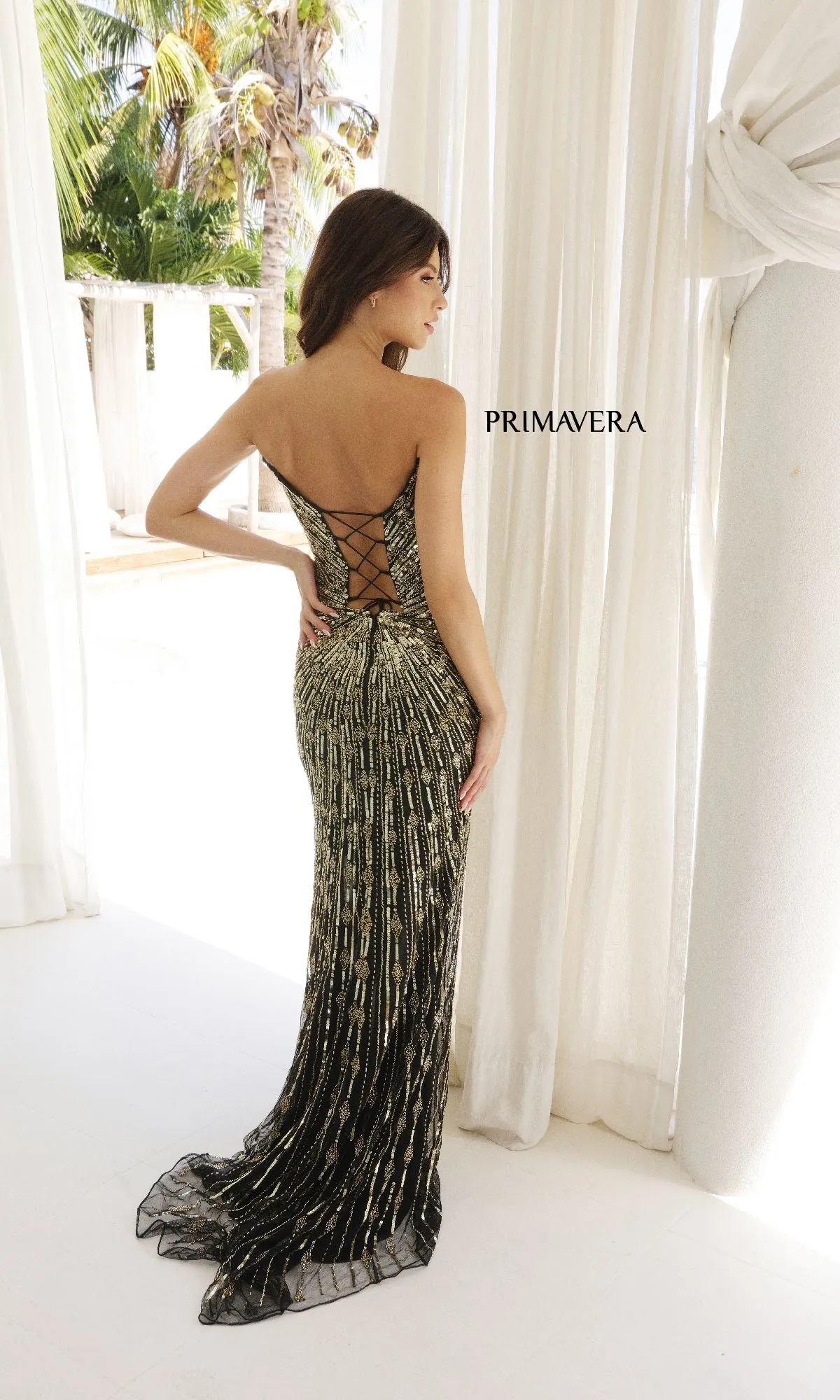 Beaded Long Strapless Prom Dress: Primavera 4301 sold by PromGirl product image thumbnail 2