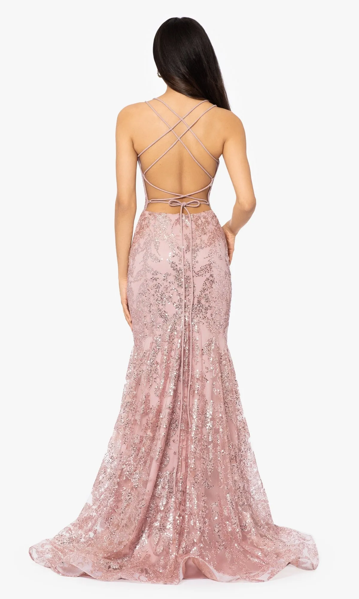 Long Glitter Prom Dress: Blondie Nites 3960BN sold by PromGirl product image thumbnail 2