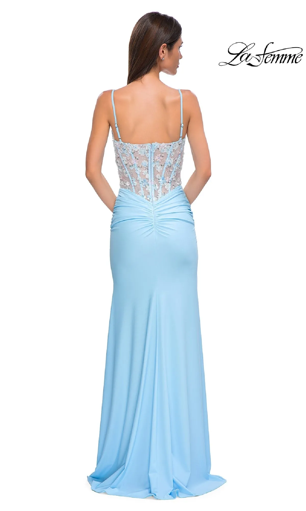 Light Blue Prom Dress: La Femme 32957 sold by PromGirl product image thumbnail 4