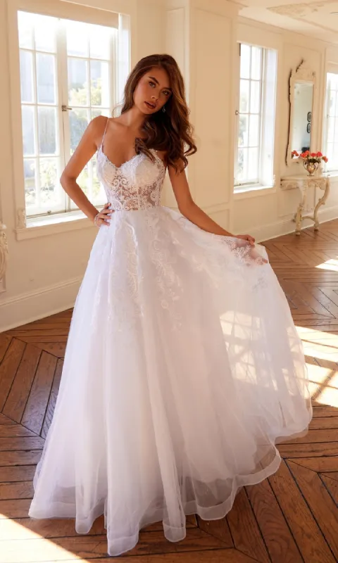 Long Off-White Prom Dress: Juliet JT2482SW sold by PromGirl