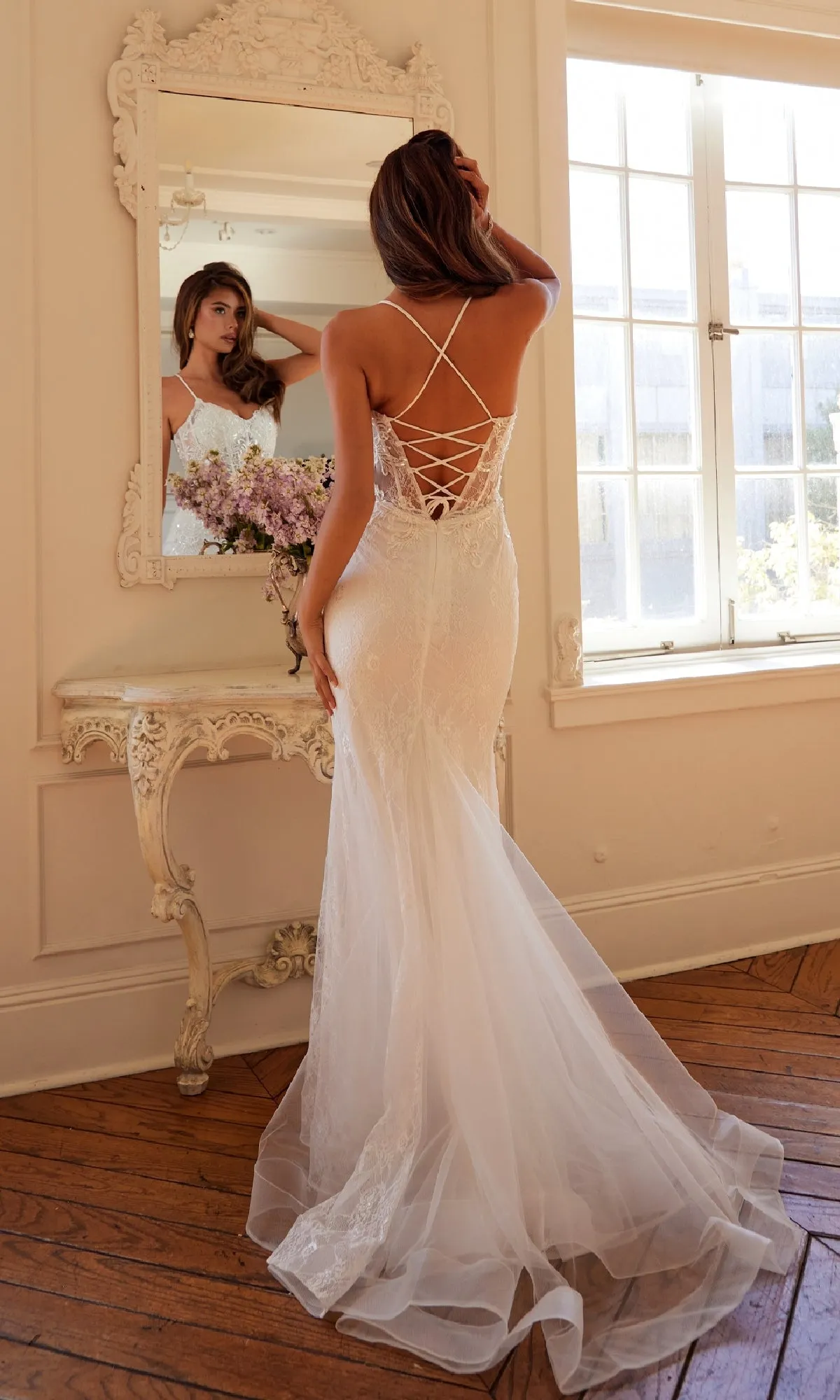 Long White Bridal Dress: Juliet JT2481UW sold by PromGirl product image thumbnail 5