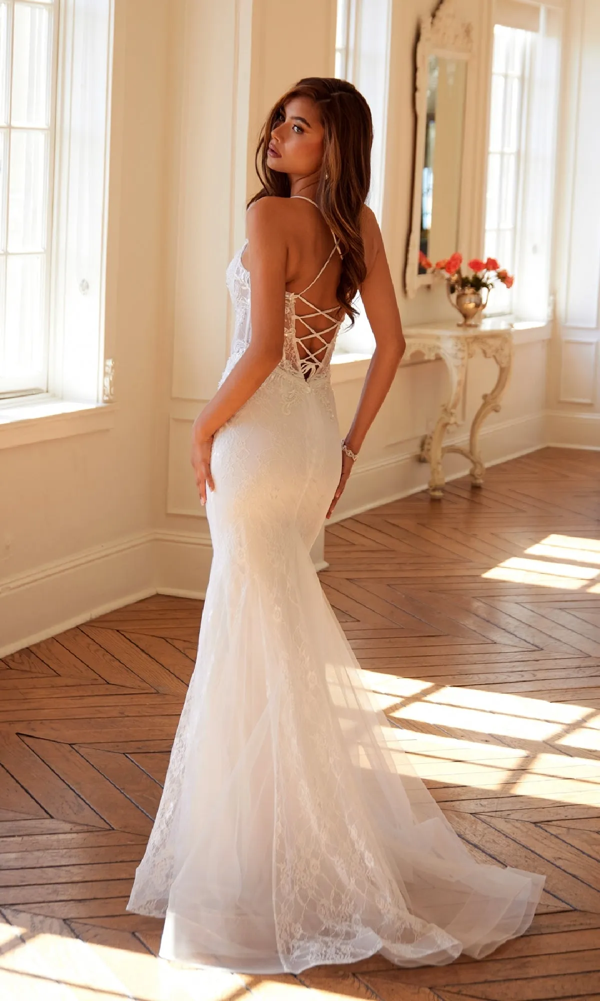 Long White Bridal Dress: Juliet JT2481UW sold by PromGirl product image thumbnail 2