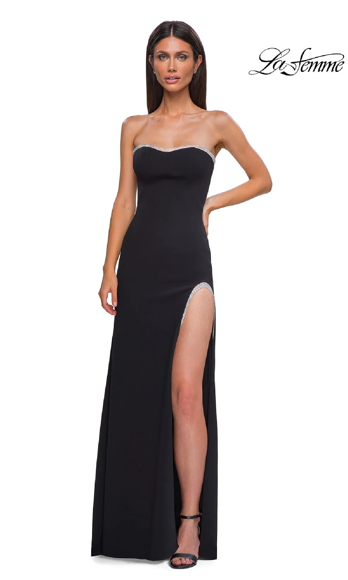 Bead-Trimmed Strapless Prom Gown: La Femme 32825 sold by PromGirl product image thumbnail 5