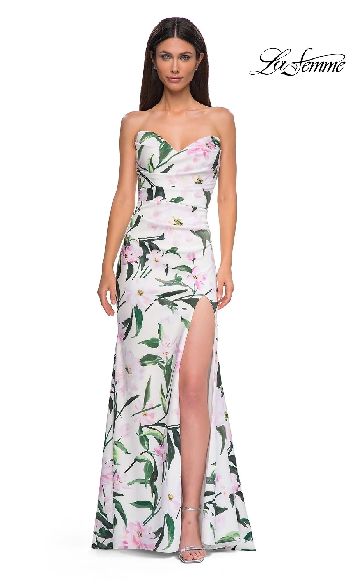 Strapless Long Print Prom Dress: La Femme 32752 sold by PromGirl product image thumbnail 4