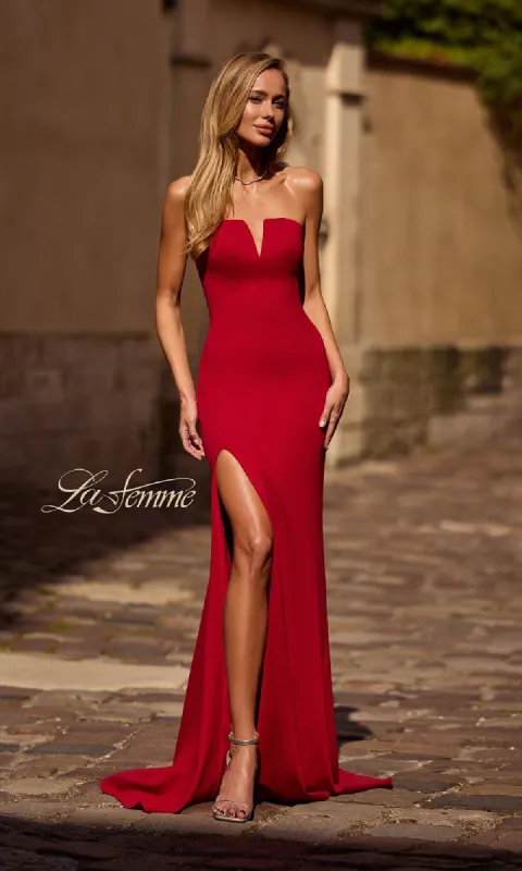Classic Strapless Long Prom Dress: La Femme 32784 sold by PromGirl
