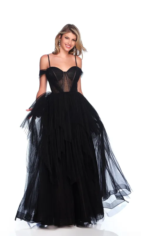 Sheer-Corset Prom Ball Gown: Dave & Johnny 11854 sold by PromGirl