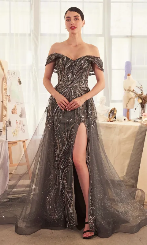 Long Dark Silver Formal Dress: Andrea & Leo A1375 sold by PromGirl