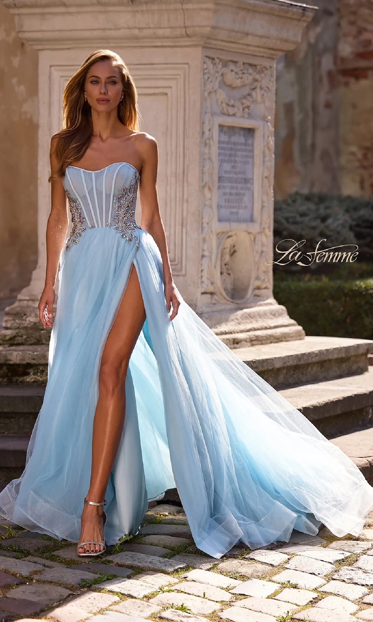 Strapless Long Prom Ball Gown: La Femme 32767 sold by PromGirl
