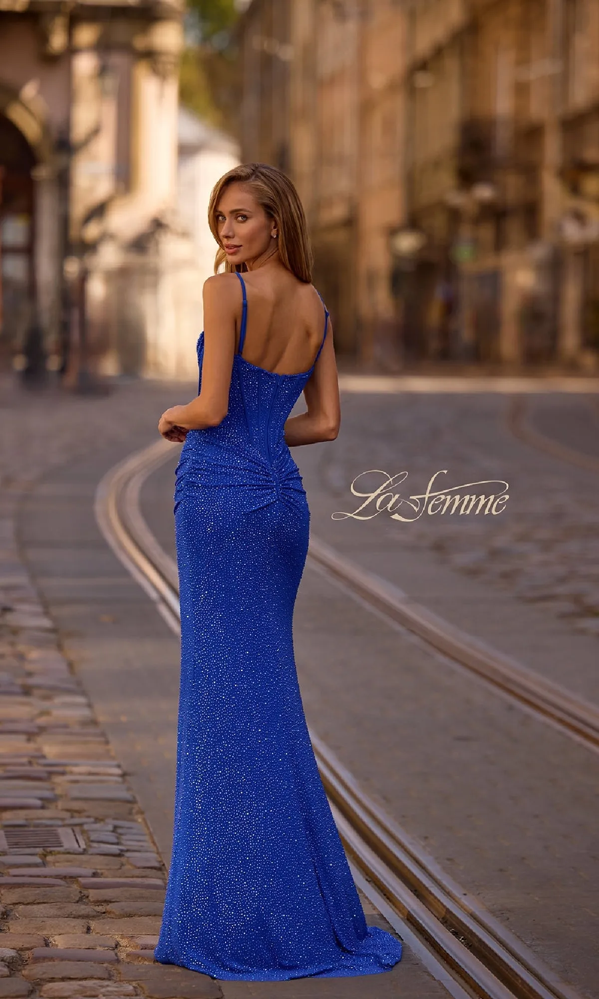 Classic Long Beaded Prom Dress: La Femme 32753 sold by PromGirl product image thumbnail 5