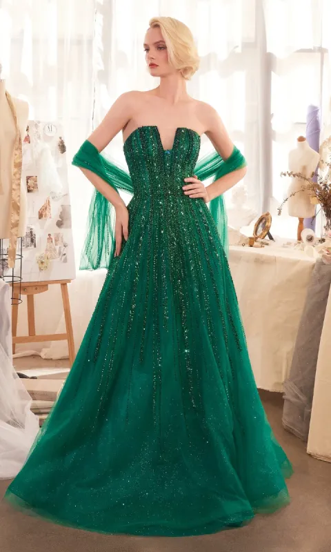 Strapless Beaded Long Prom Dress: Andrea & Leo A1369 sold by PromGirl