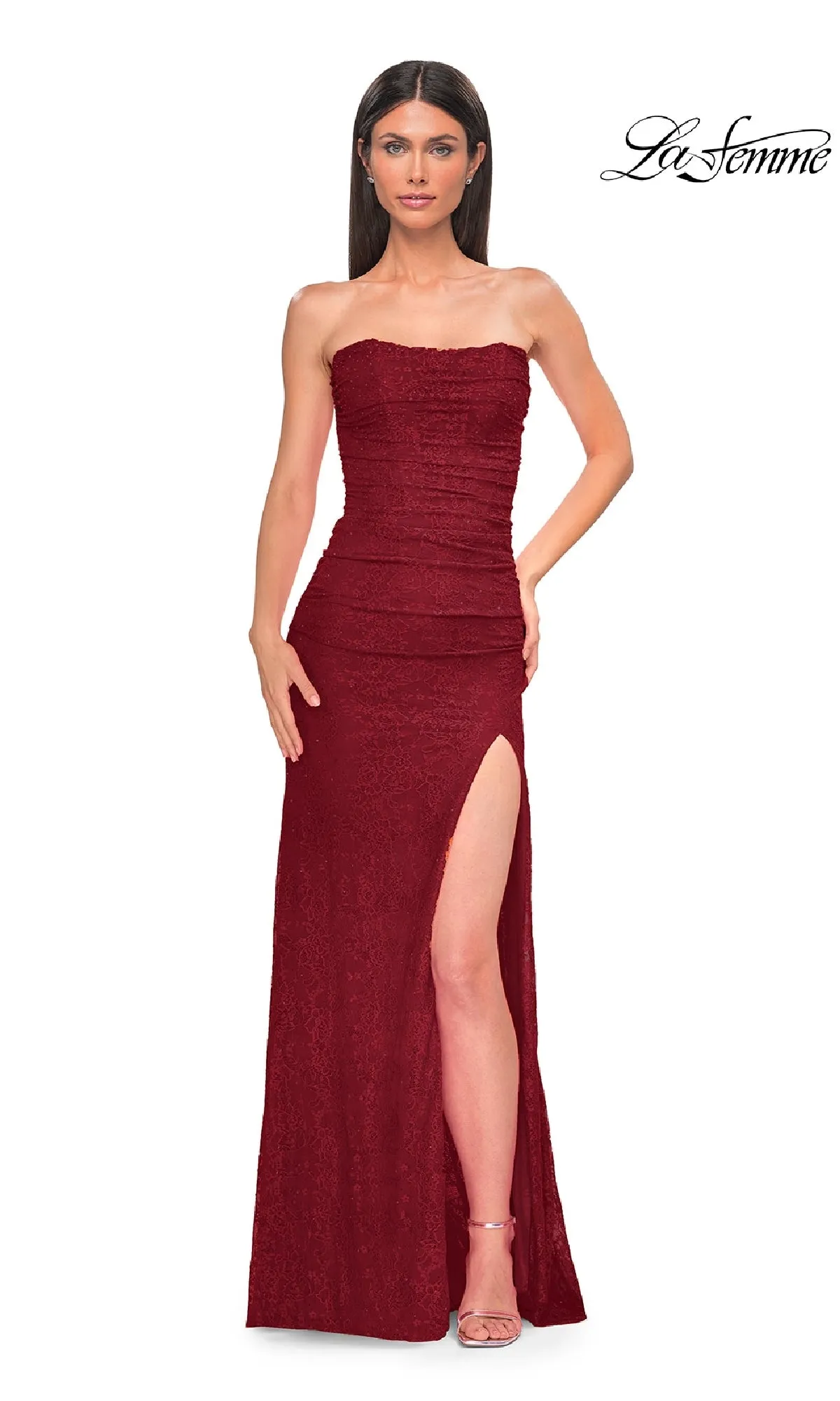 Strapless Long Beaded Prom Dress: La Femme 32773 sold by PromGirl product image thumbnail 4