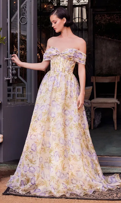 Long Floral-Print Prom Dress: Andrea & Leo A1466 sold by PromGirl