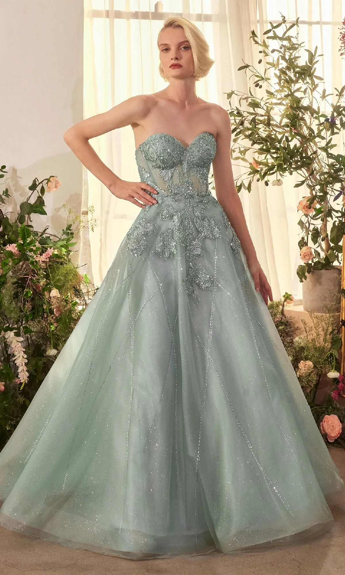 Strapless Long Prom Ball Gown: Andrea & Leo A1387 sold by PromGirl product image thumbnail 3