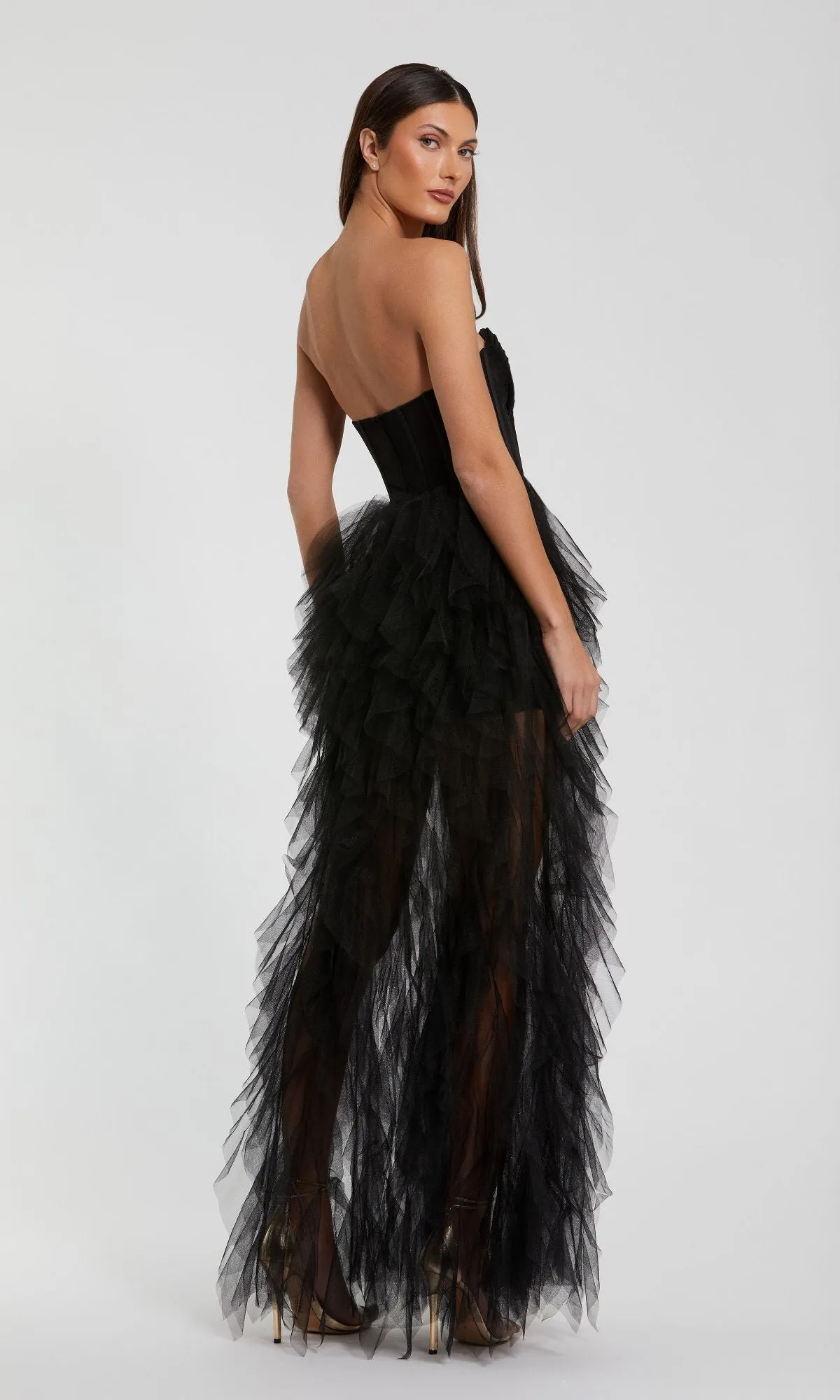 Strapless Ruffled Long Prom Dress: Mac Duggal 27532 sold by PromGirl product image thumbnail 2