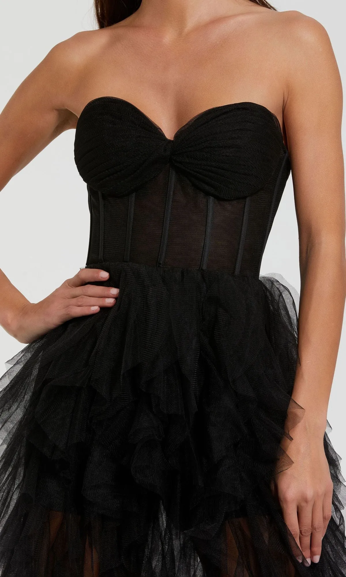Strapless Ruffled Long Prom Dress: Mac Duggal 27532 sold by PromGirl product image thumbnail 3