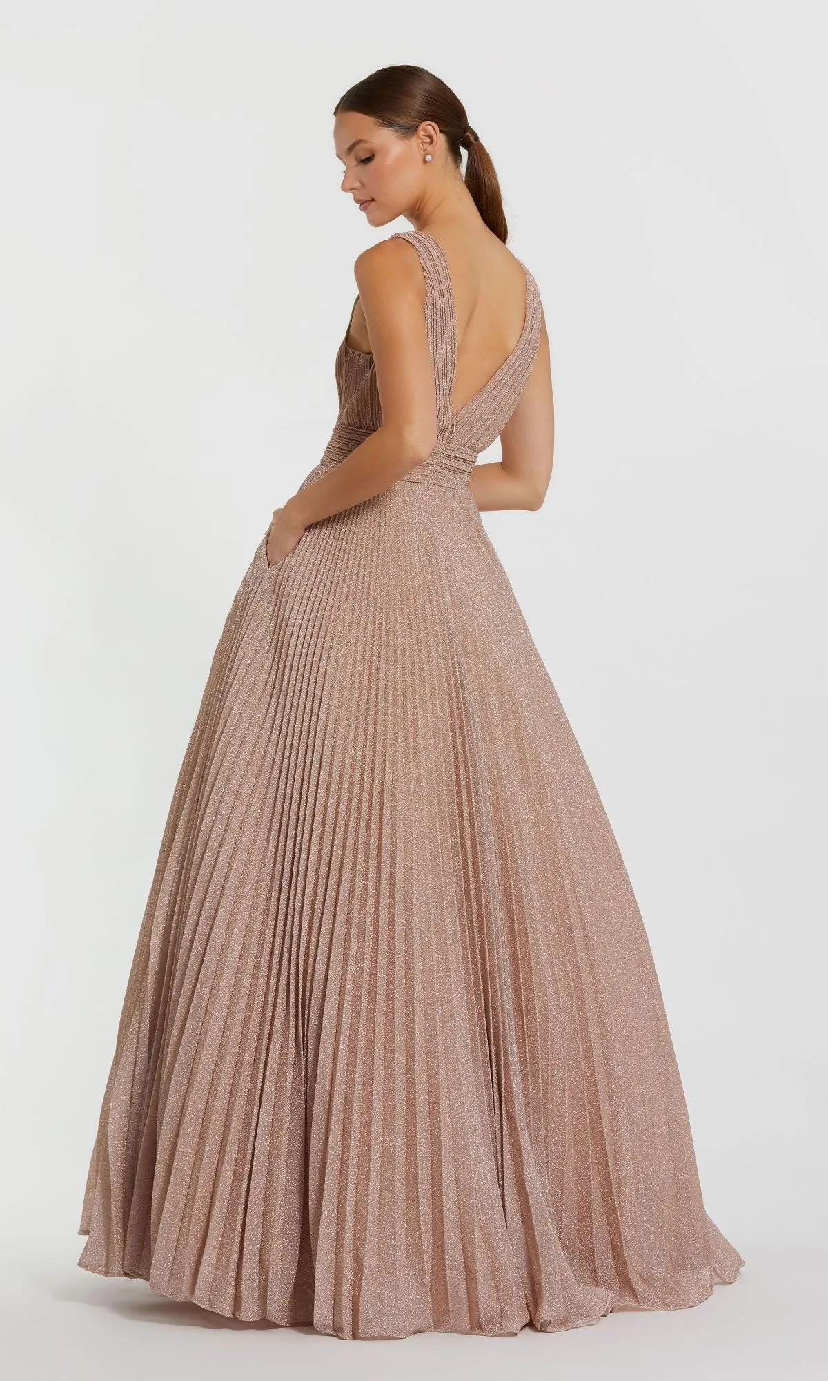 Long Pleated A-Line Prom Dress: Mac Duggal 30773 sold by PromGirl product image thumbnail 2