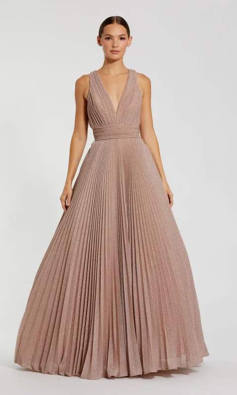 Long Pleated A-Line Prom Dress: Mac Duggal 30773 sold by PromGirl