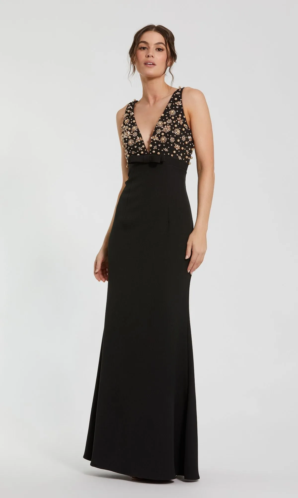 Beaded-Bodice Long Prom Dress: Mac Duggal 2278 sold by PromGirl