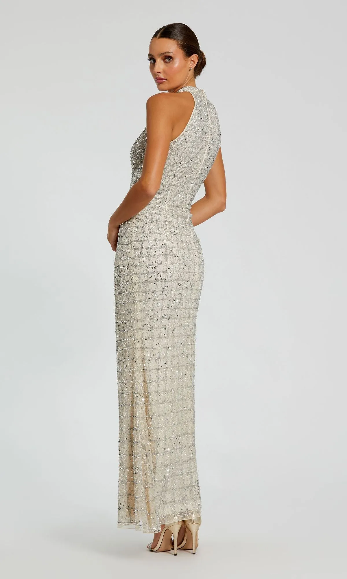 High-Neck Long Beaded Prom Dress: Mac Duggal 23018 sold by PromGirl product image thumbnail 5