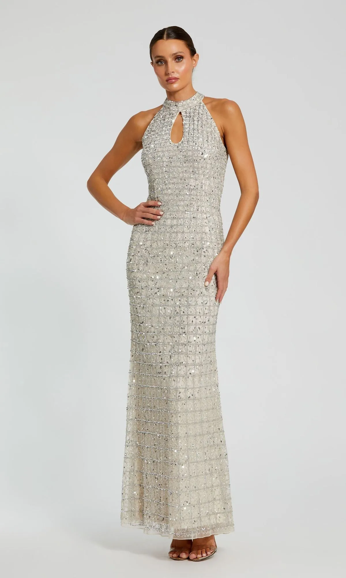 High-Neck Long Beaded Prom Dress: Mac Duggal 23018 sold by PromGirl product image thumbnail 4