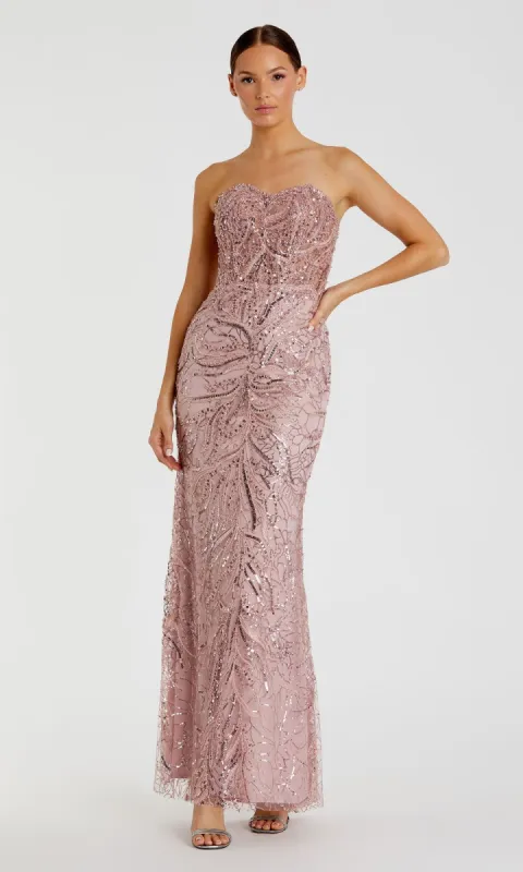 Strapless Long Beaded Prom Dress: Mac Duggal 20544 sold by PromGirl