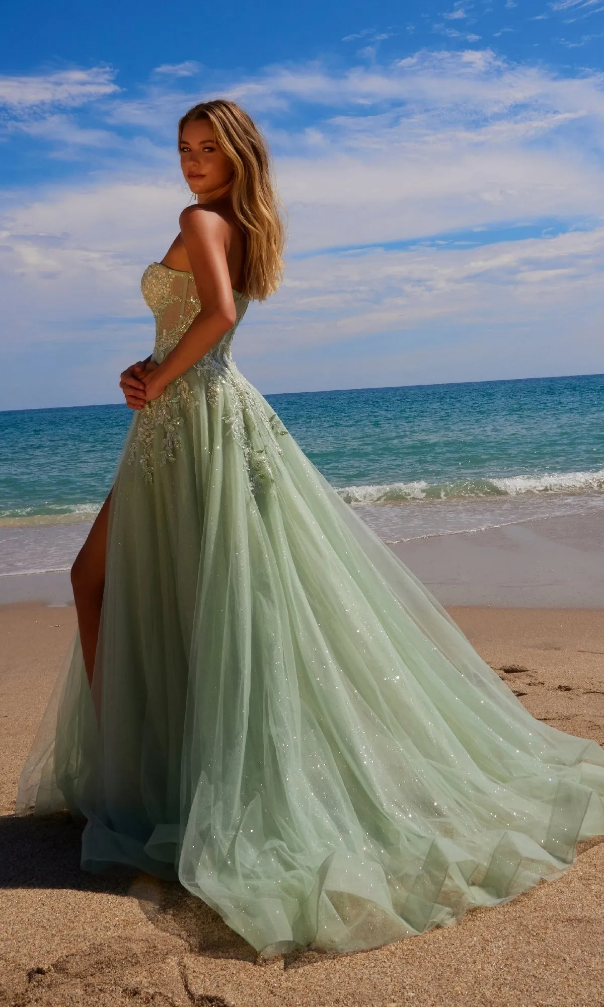 Strapless Long Prom Ball Gown: Nox Anabel G1371 sold by PromGirl product image thumbnail 5