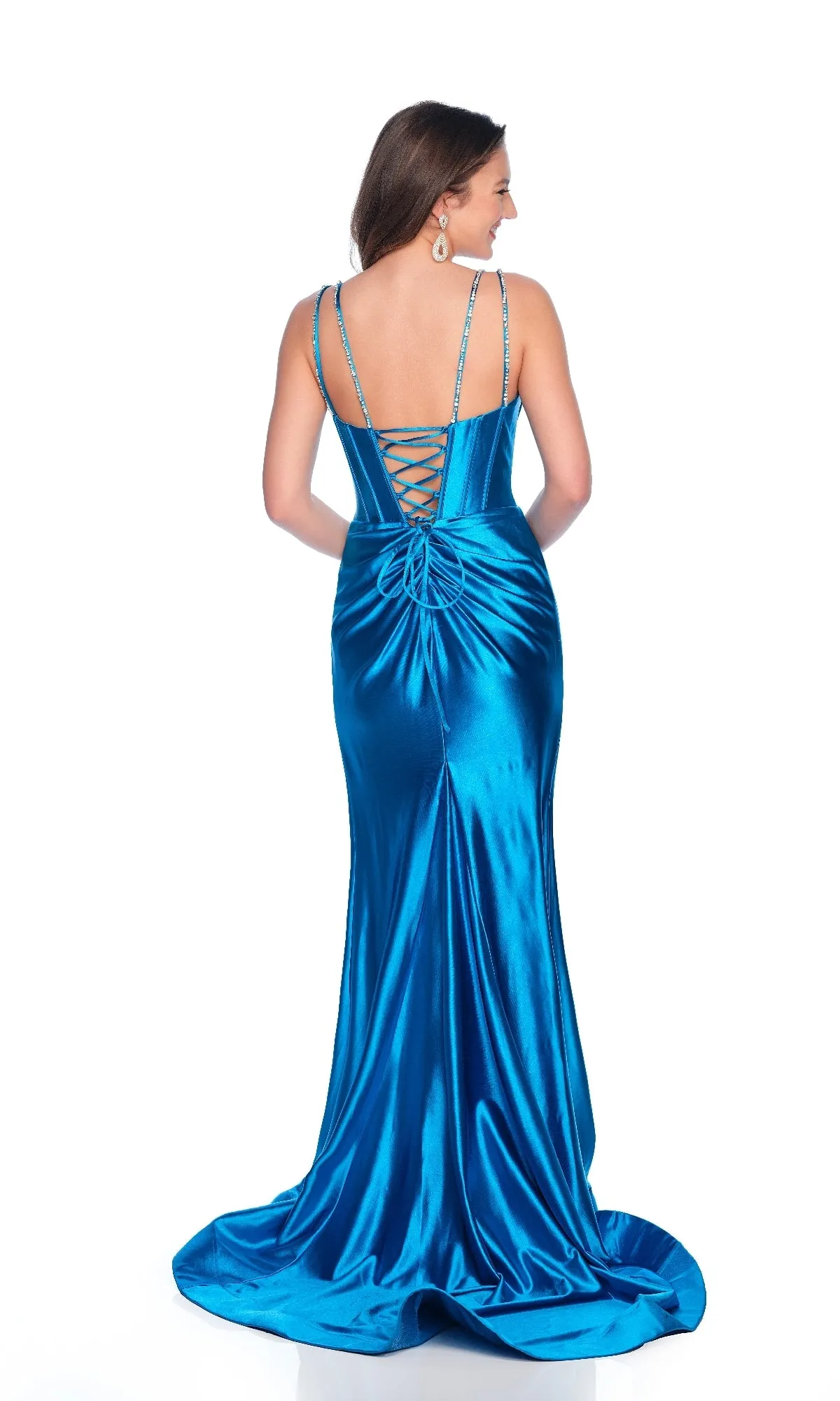 Peacock Blue Prom Dress: Dave & Johnny 12335 sold by PromGirl product image thumbnail 2