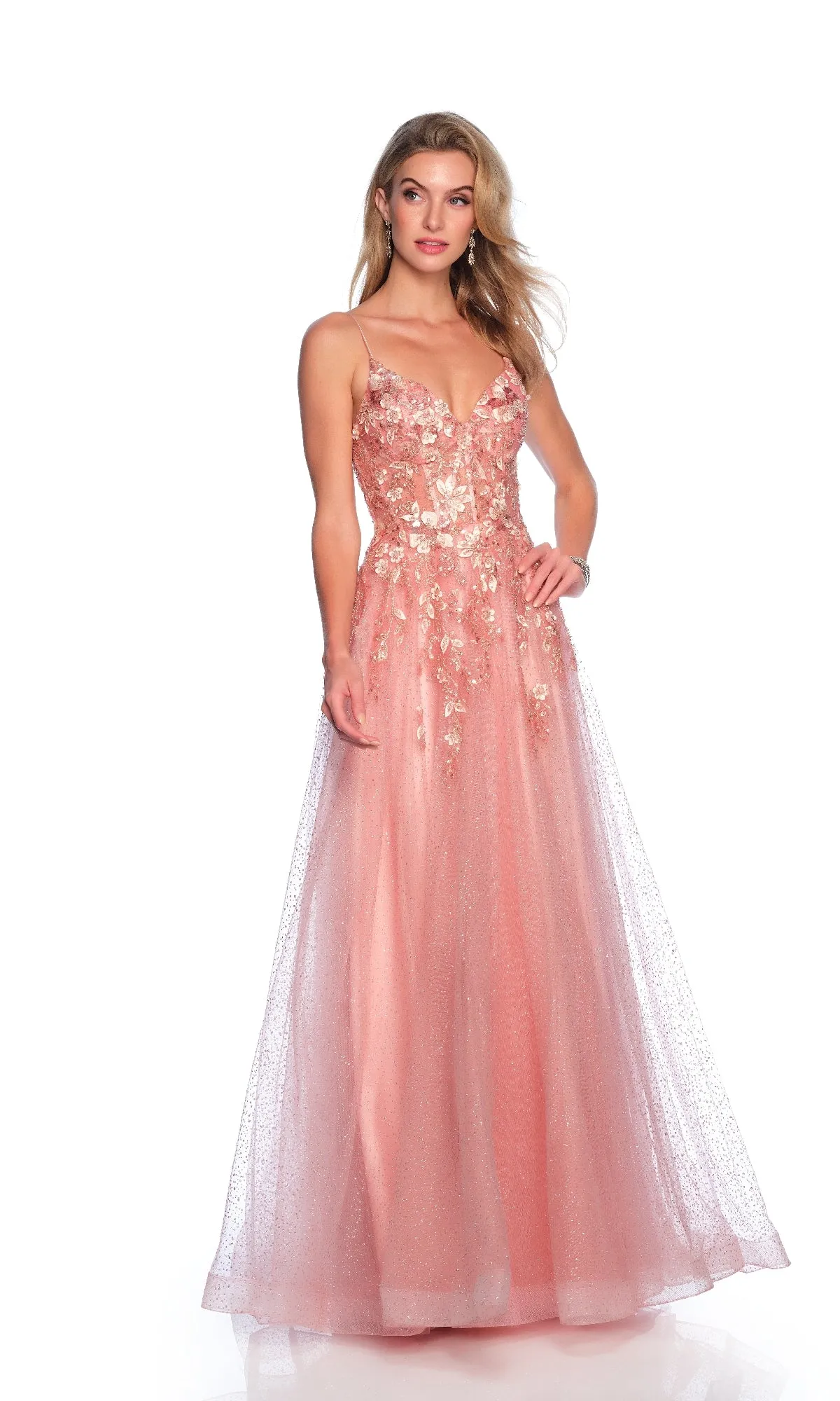 Dusty Rose Pink Prom Dress: Dave & Johnny 12162 sold by PromGirl