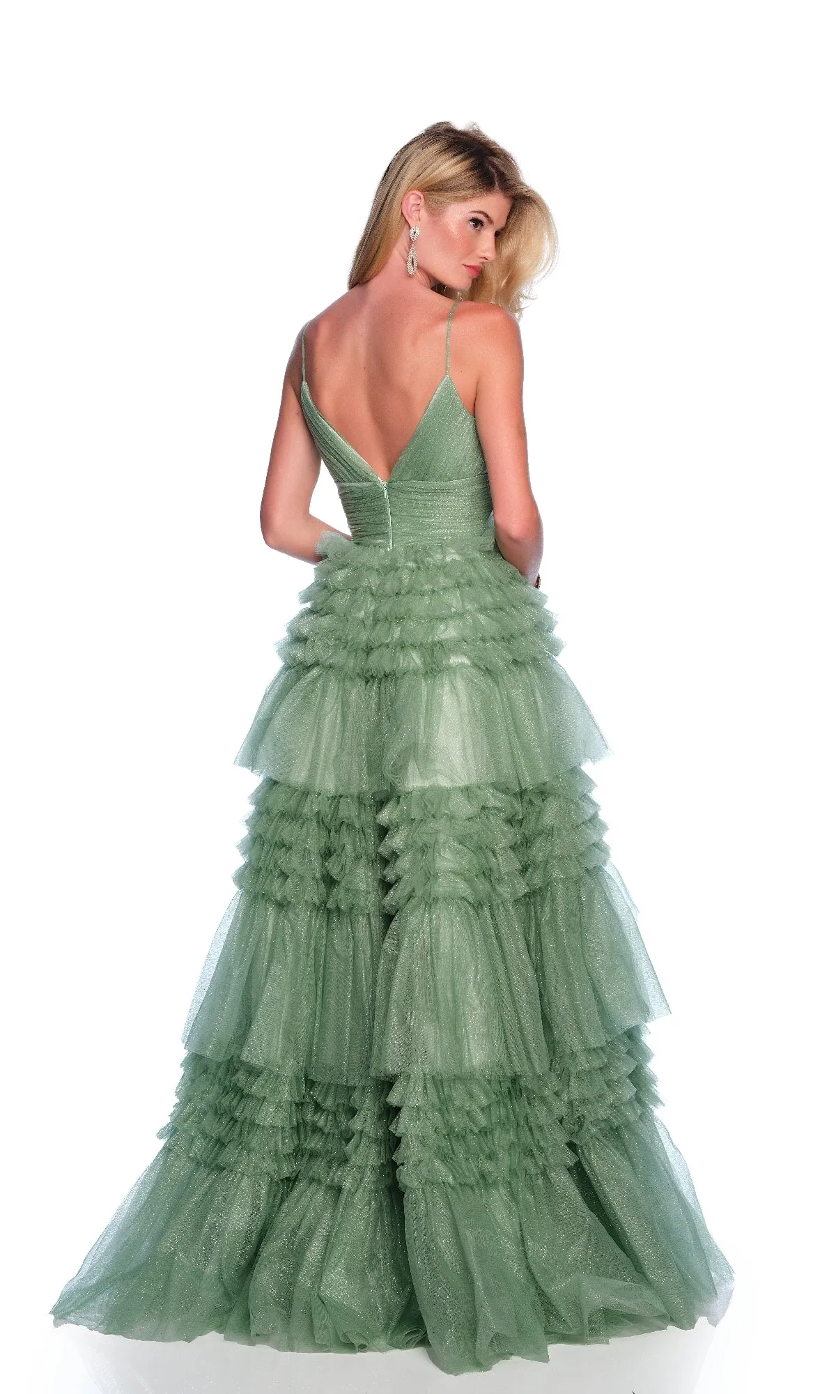 Green Glitter Prom Dress: Dave & Johnny 11994 sold by PromGirl product image thumbnail 2