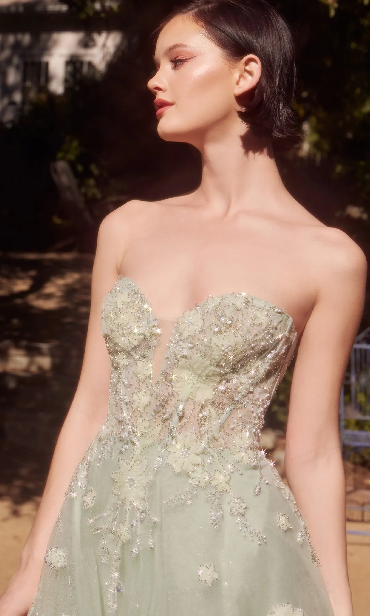Sage Green Prom Ball Gown: Andrea & Leo A1418 sold by PromGirl product image thumbnail 3