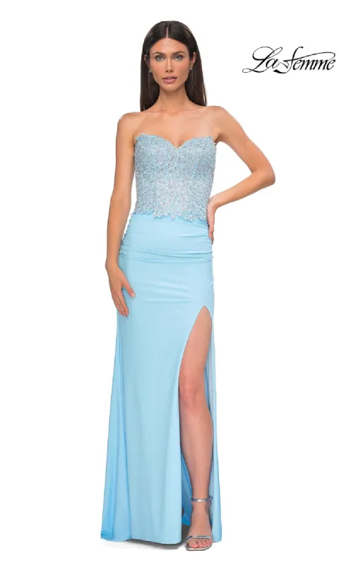 Long Light Blue Prom Dress: La Femme 32961 sold by PromGirl