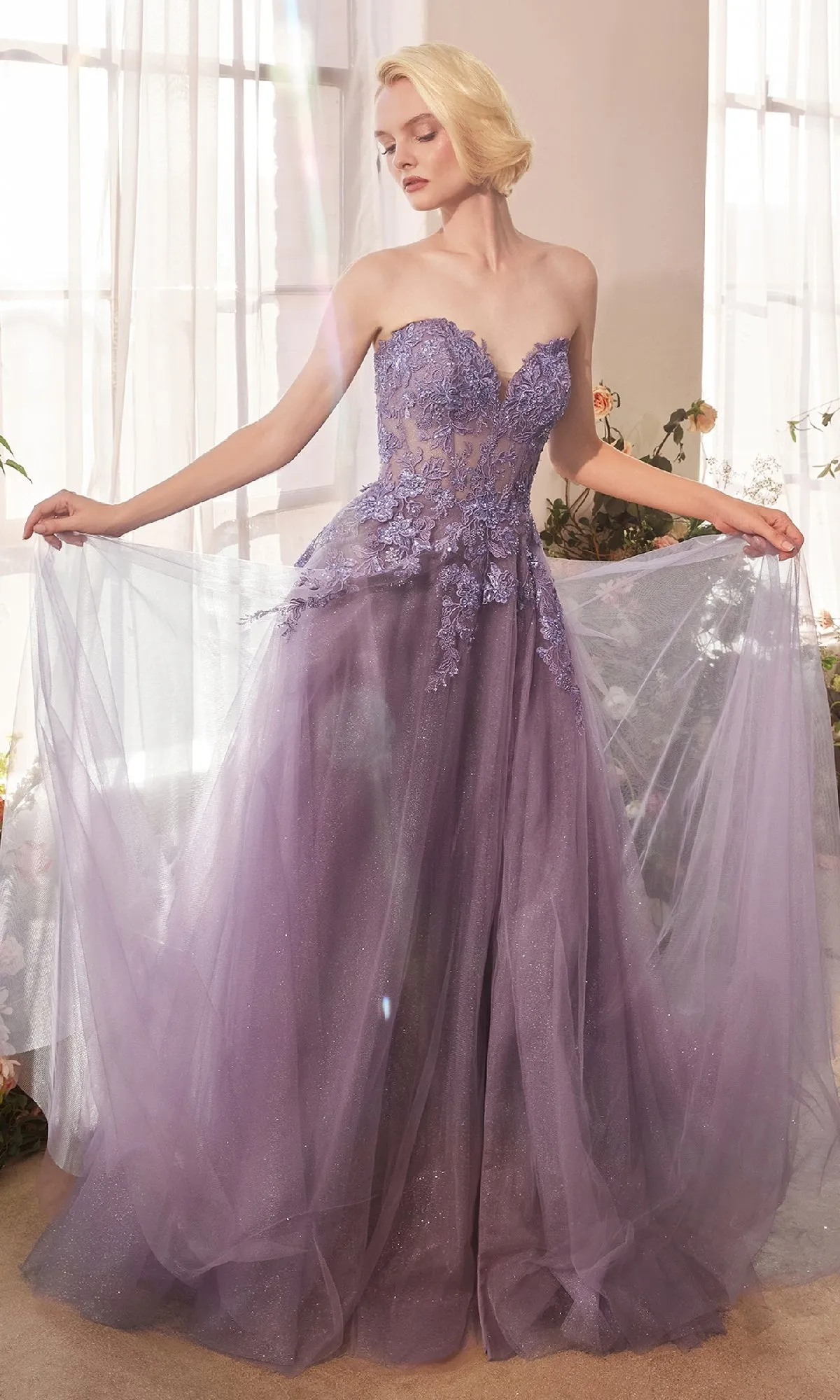 Strapless Glitter Prom Gown: CLA1398 sold by PromGirl