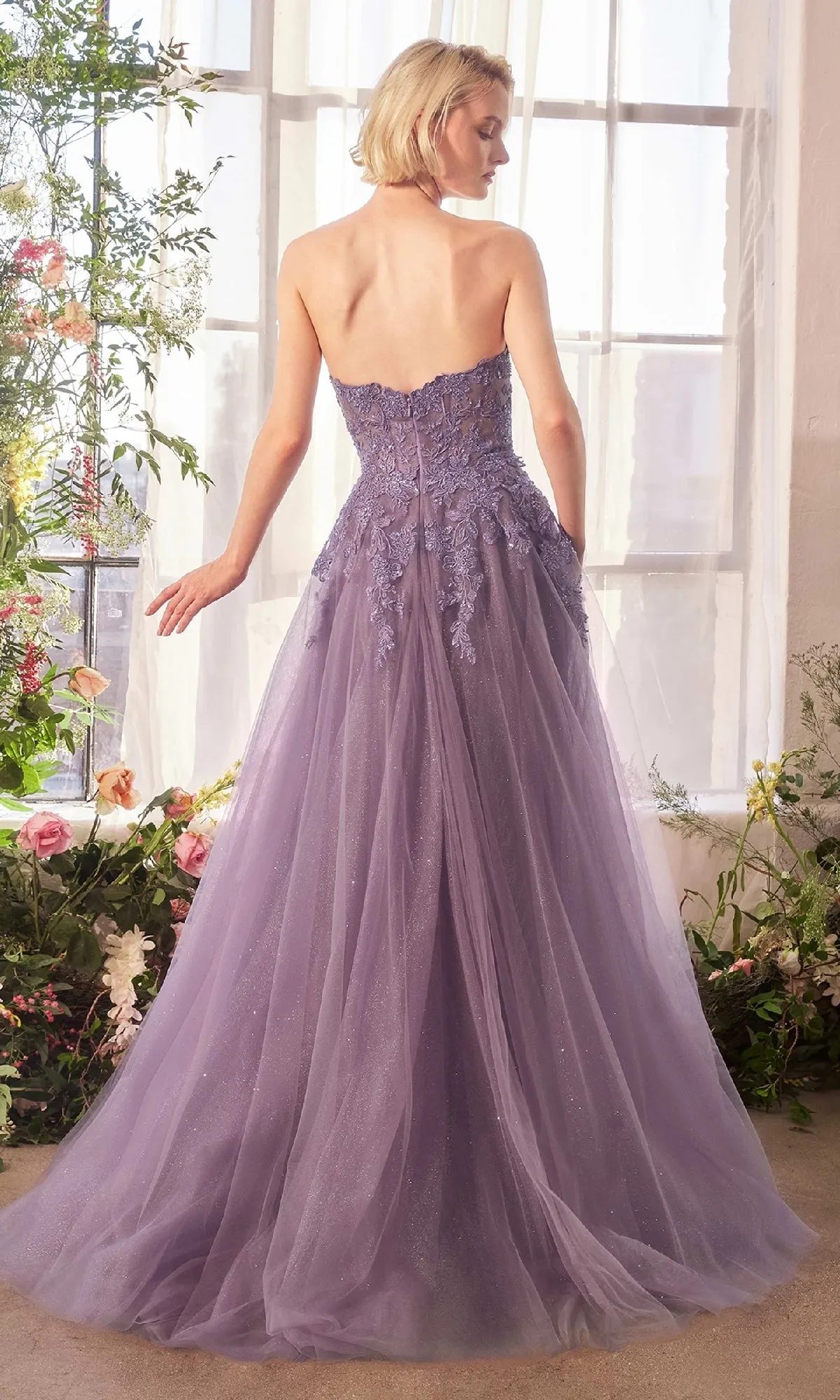 Strapless Glitter Prom Gown: CLA1398 sold by PromGirl product image thumbnail 2
