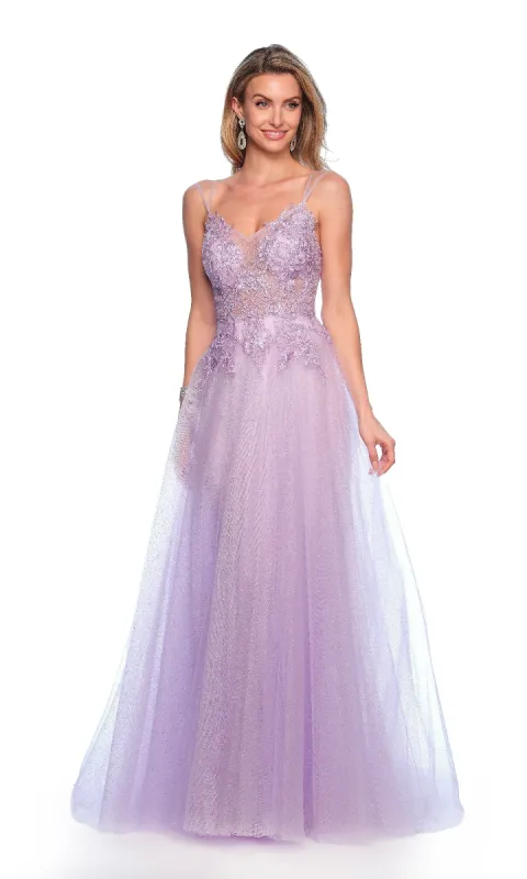 Long Lilac Prom Dress: Dave & Johnny 11686 sold by PromGirl