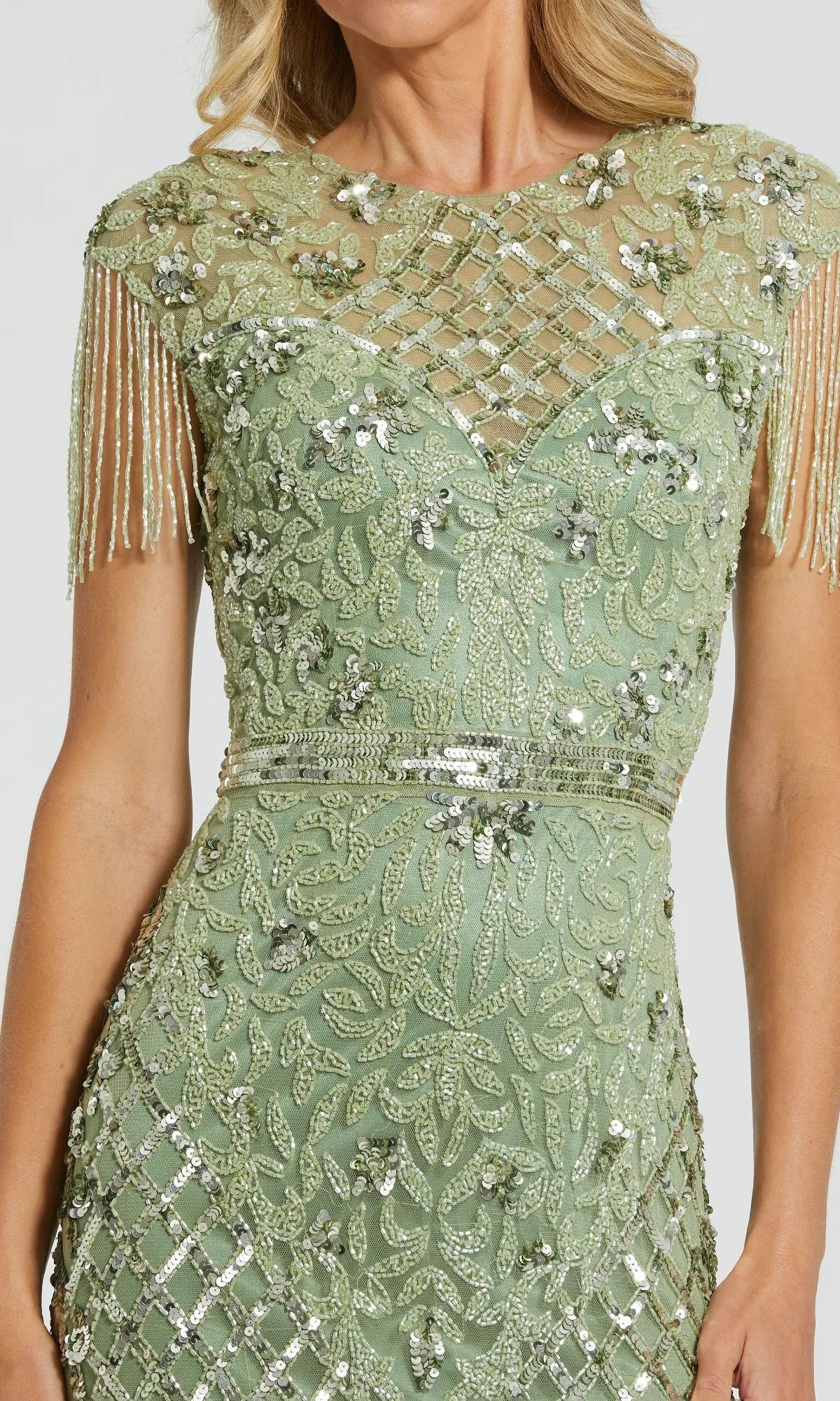 Cap-Sleeve Beaded Formal Gown: Mac Duggal 4908 sold by PromGirl product image thumbnail 3