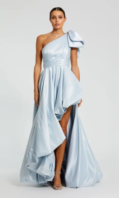 Bow Long Bubble Prom Dress: Mac Duggal 11800 sold by PromGirl