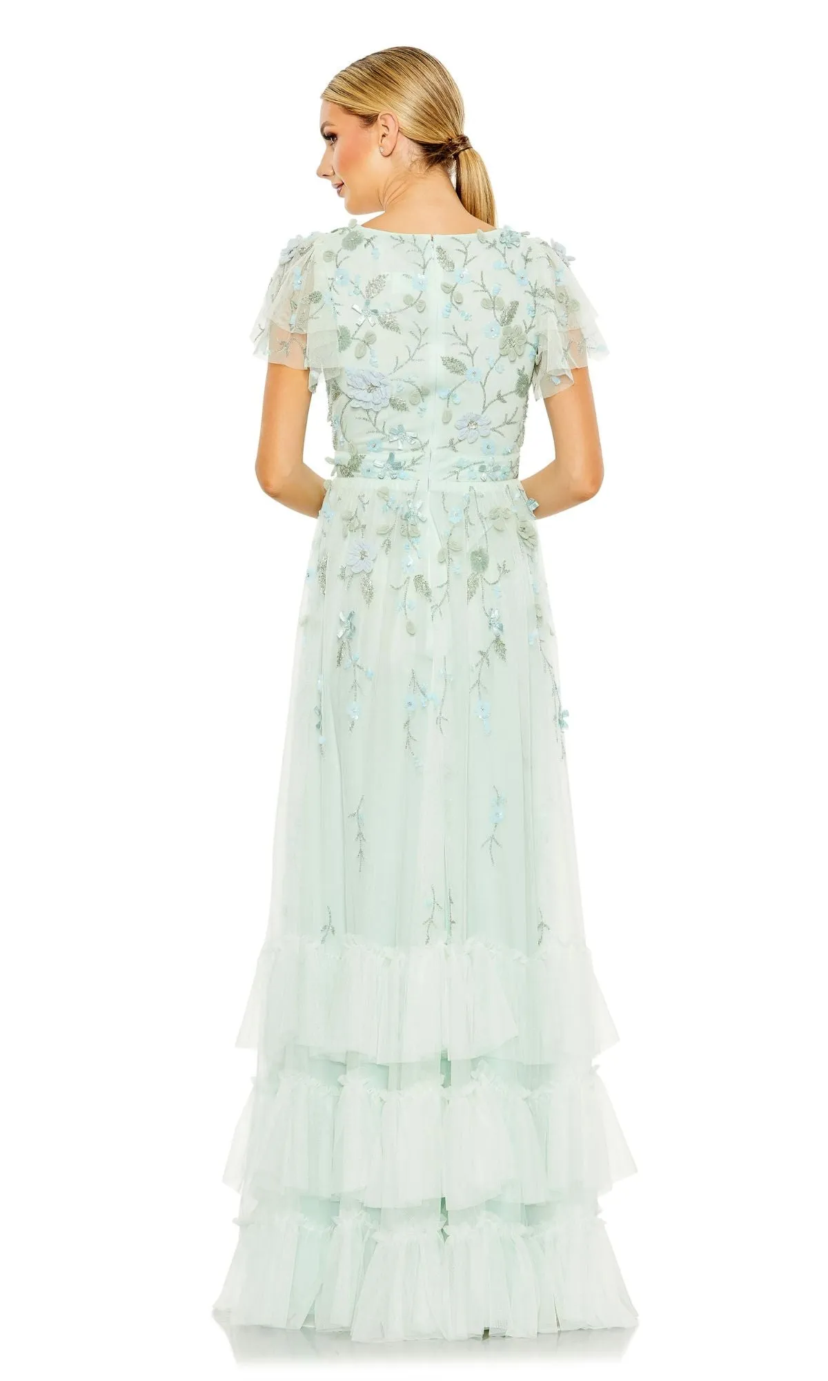 Short Sleeve Ruffle Formal Dress: Mac Duggal 9189 sold by PromGirl product image thumbnail 5