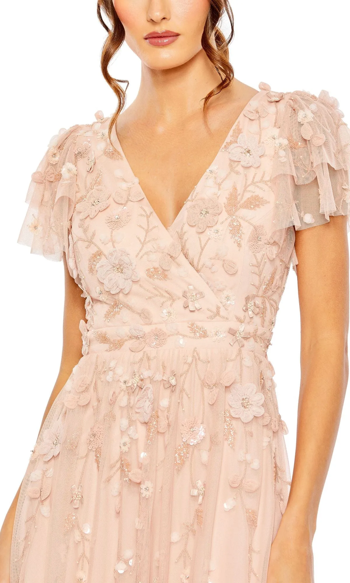 Short Sleeve Ruffle Formal Dress: Mac Duggal 9189 sold by PromGirl product image thumbnail 4