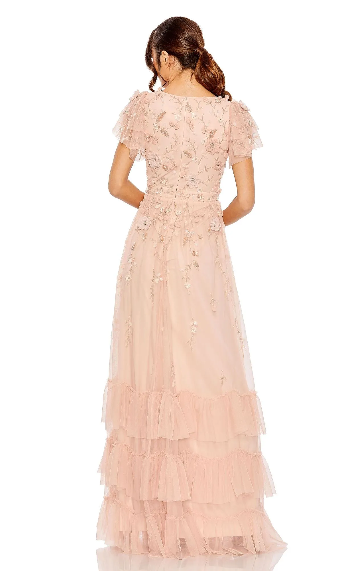 Short Sleeve Ruffle Formal Dress: Mac Duggal 9189 sold by PromGirl product image thumbnail 2