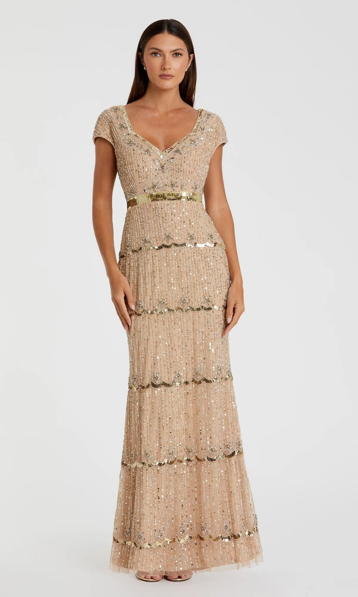 Cap-Sleeve Beaded Formal Dress: Mac Duggal 9089 sold by PromGirl product image thumbnail 3