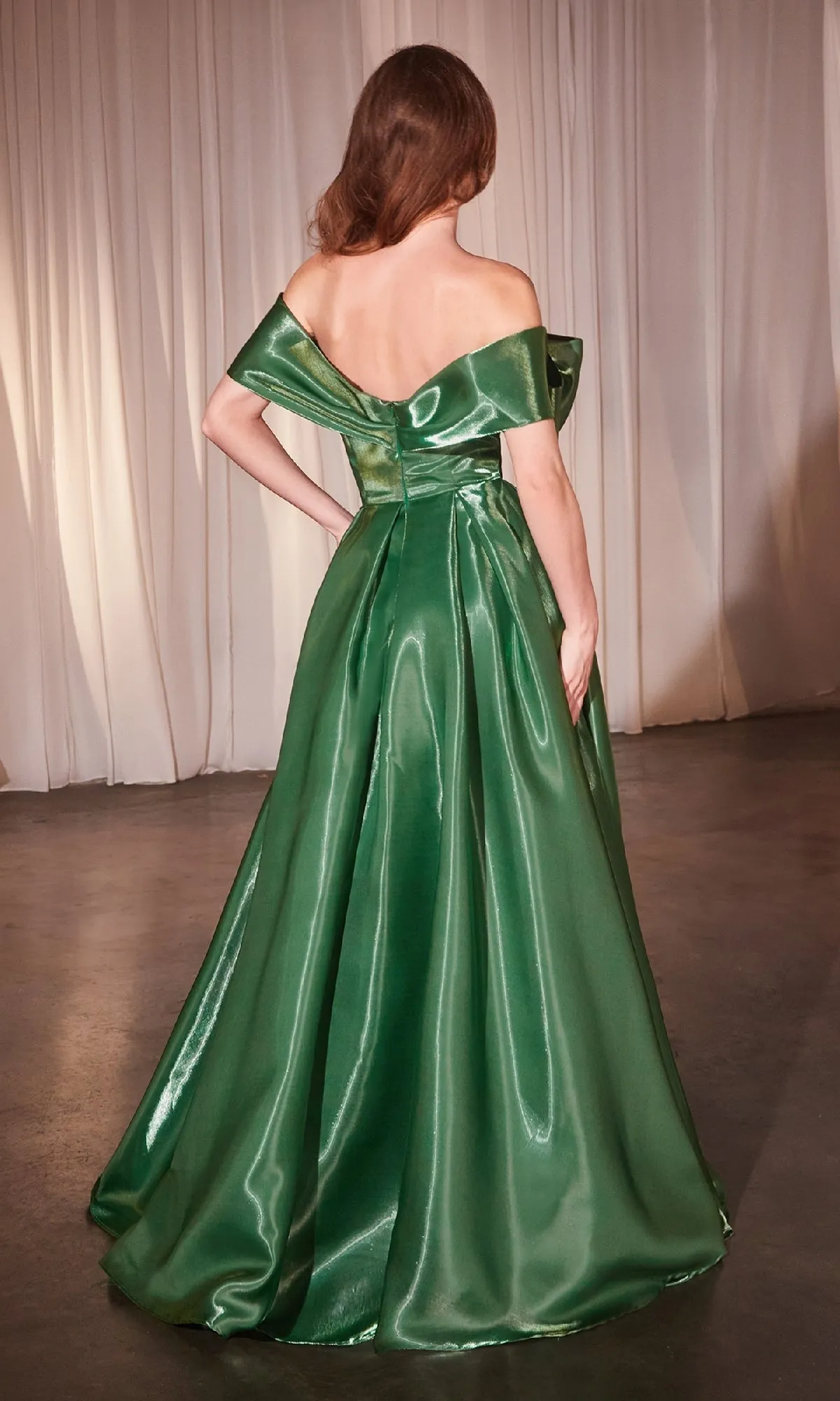 Off-Shoulder Organza Prom Gown: Ladivine CD801 sold by PromGirl product image thumbnail 2