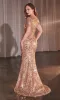 Rose Gold Prom Dress: Ladivine CC3700 sold by PromGirl