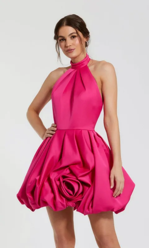 Short Bubble-Hem Party Dress: Mac Duggal 20707 sold by PromGirl