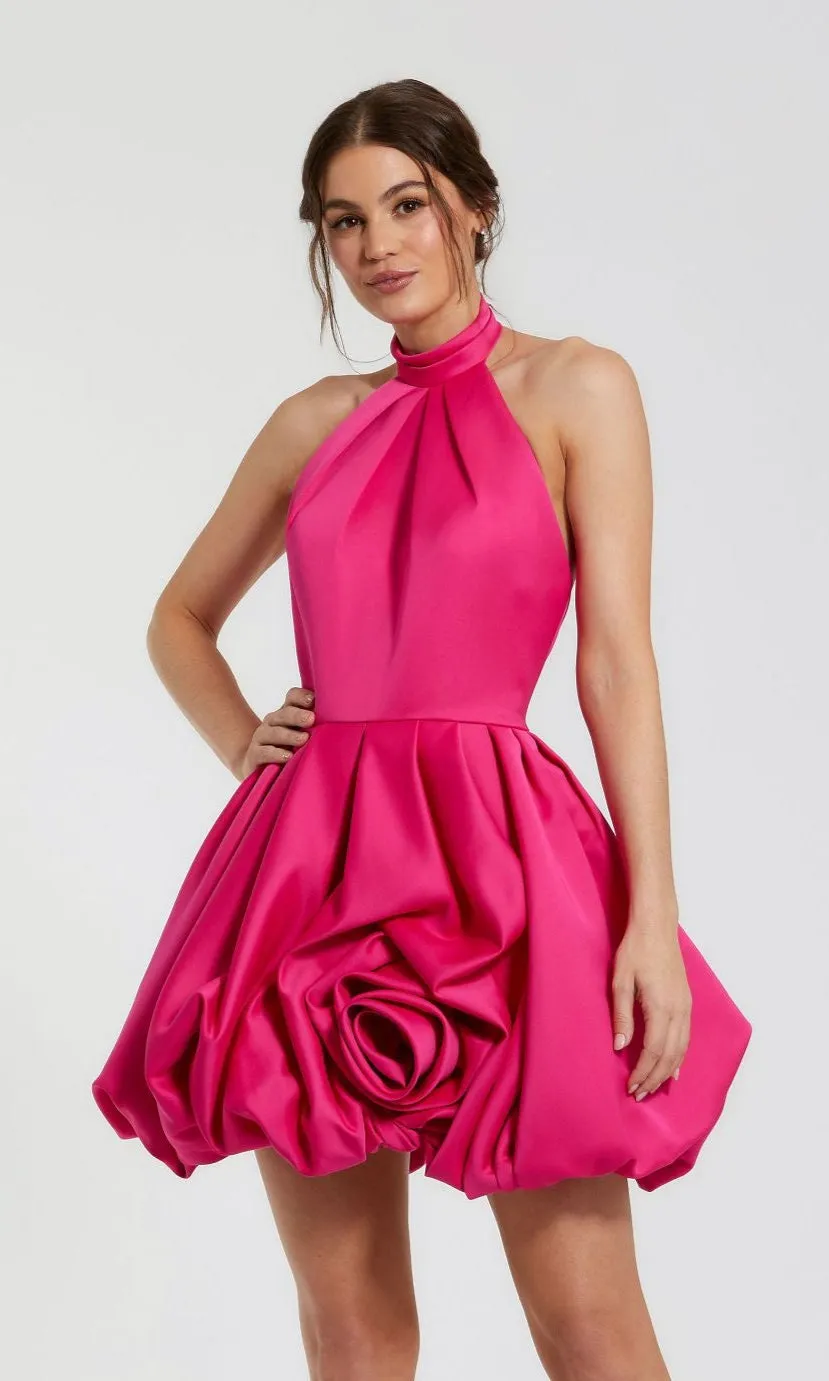 Short Bubble-Hem Party Dress: Mac Duggal 20707 sold by PromGirl