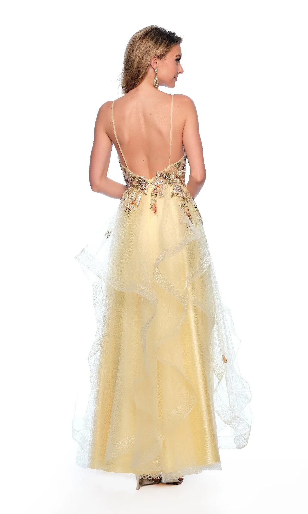 Long Yellow Prom Dress: Dave & Johnny 11859 sold by PromGirl product image thumbnail 2