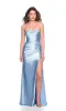 Blue Strapless Prom Dress: Dave & Johnny 12149 sold by PromGirl