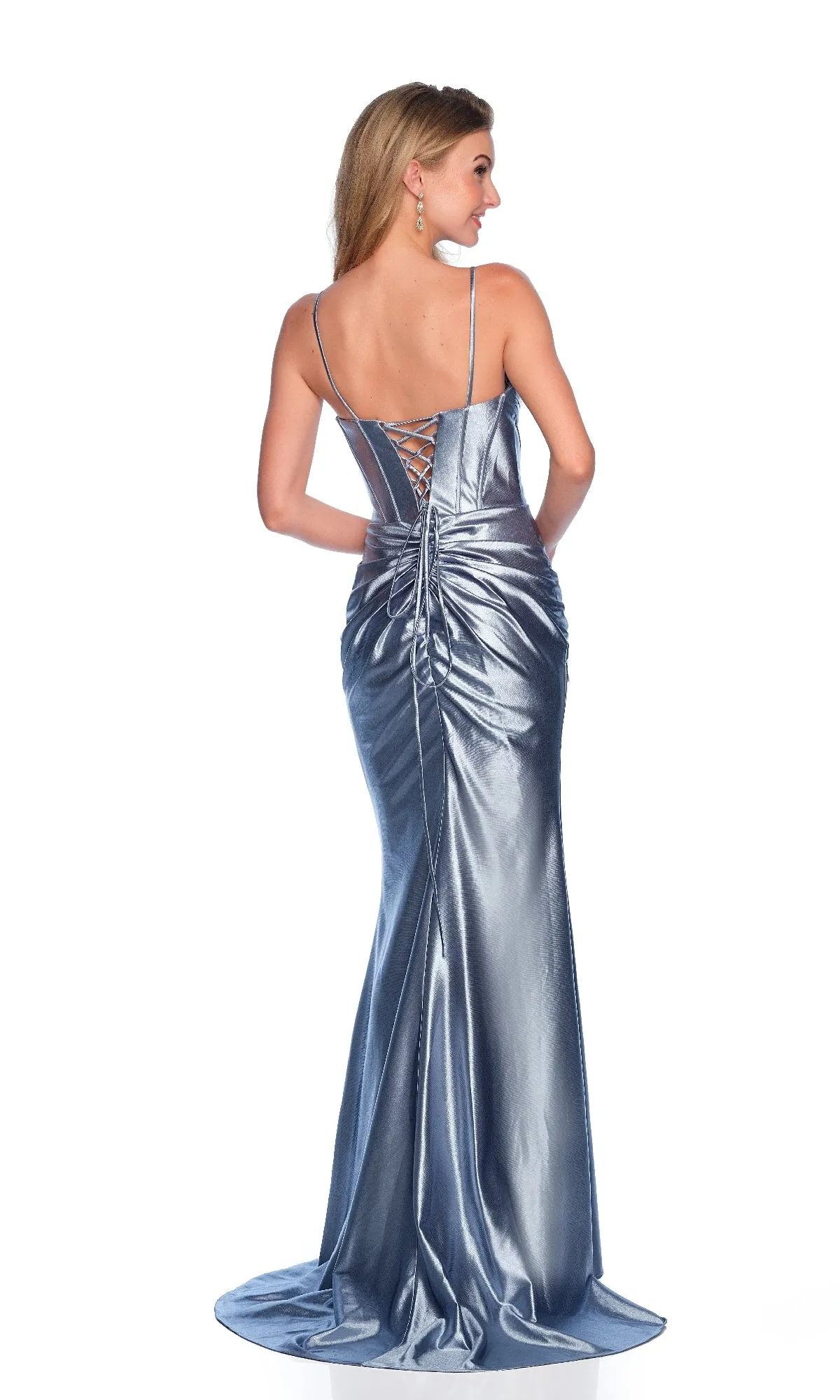 Long Blue Prom Dress: Dave & Johnny 12250 sold by PromGirl product image thumbnail 2